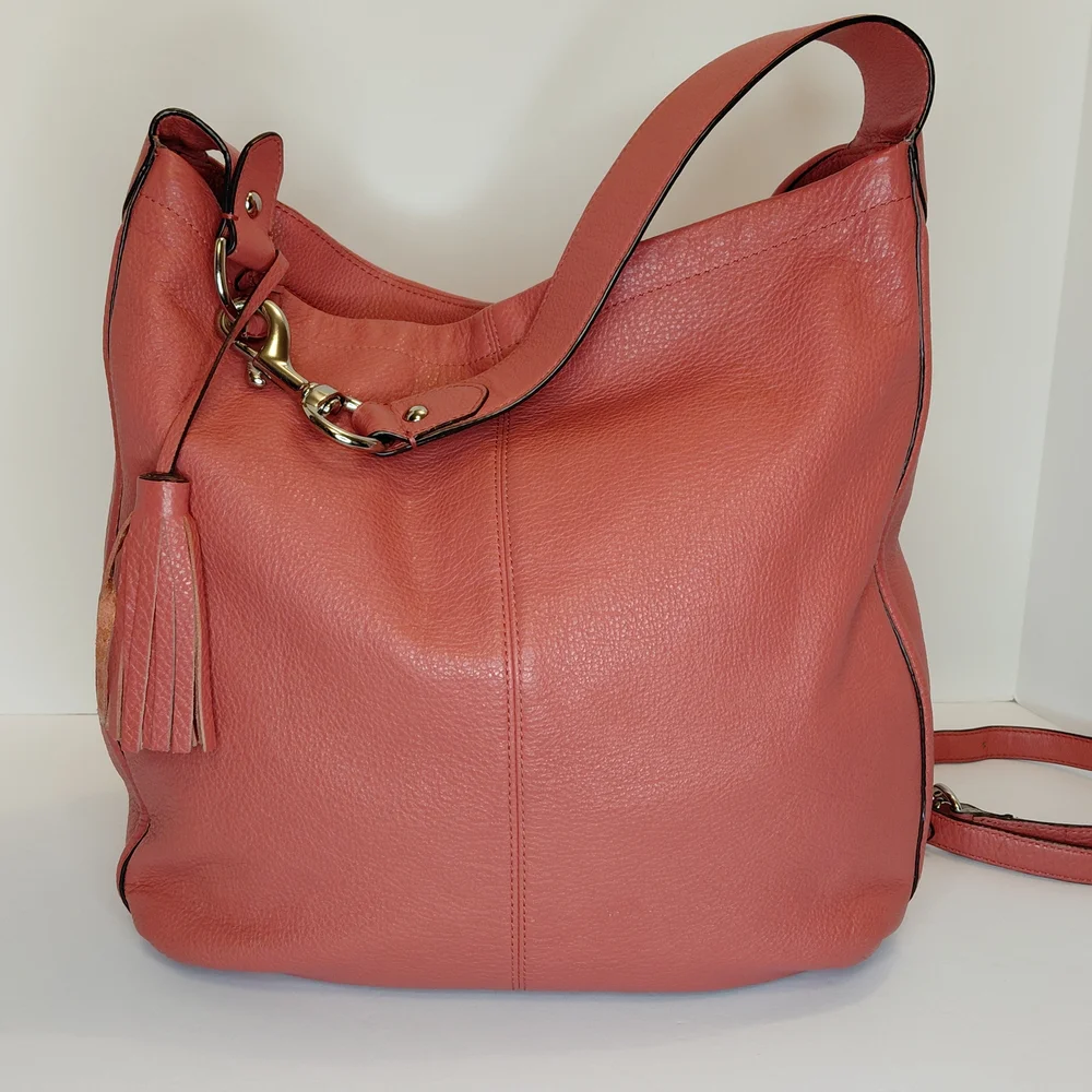 Coach Avery Pebbled Leather Hobo Shoulder Bag Sienna - Picture 12 of 16